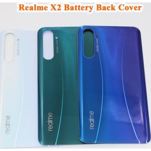 Battery Back Cover 3D Glass Rear Door Housing Replacement Repair Parts For Realme X2 XT RMX1991 With Adhesive Sticker Phone Case