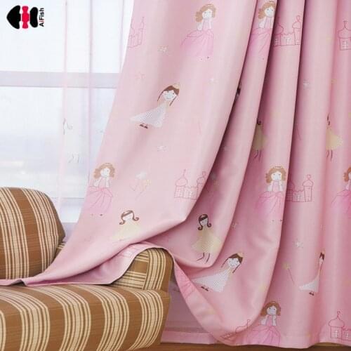 Cute Princess Printed Curtains for Kids Room Infant Baby Girl Nursery New Home Decor French Window Treatment Rideaux WP139C
