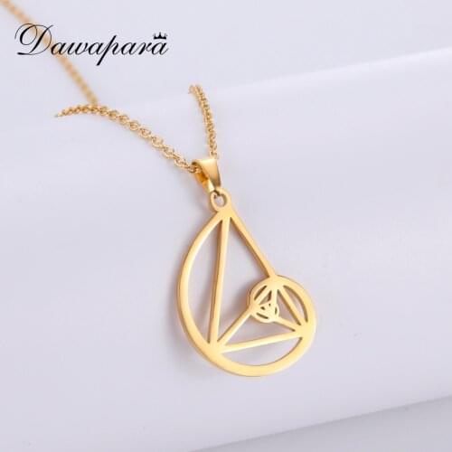 Dawapara Fibonacci Golden Spiral Pendant Necklace Geometric Ratio Necklace Stainless Steel Sacred Geometry Math Gift