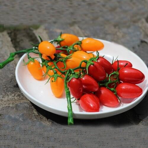 1 bunch 18cm long fake artificial cherry tomato&artificial cherry tomato bunch fake simulated cherry tomato fruit model