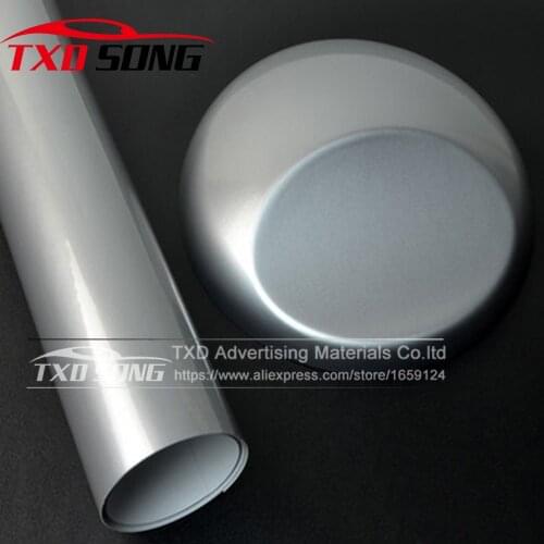 10/20/30/40/50/60*152CM Glossy Silver Vinyl Sticker for car wrapping Gloss vinyl Wrap Sticker Glossy Silver Car Sticker