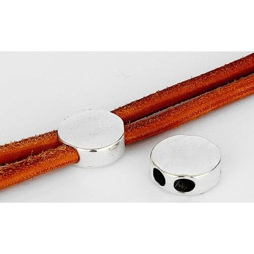 10pcs Slider Beads Spacer Jewelry For 4mm Round Flat Leather Cord Bracelet Jewelry Making Accessories