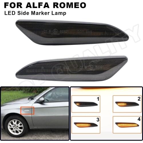 2Pcs Dynamic Smoke LED Side Marker Light Turn Signal Blinker Lamp For Alfa Romeo 147 156 Fiat Egea Tipo Lancia Delta Ypsilon 3