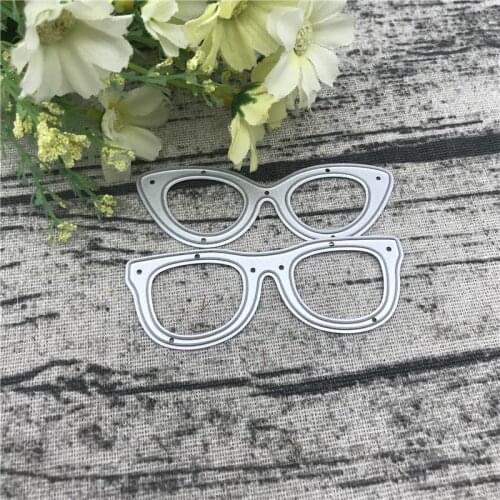 2pcs glasses frames Metal stencil mold Cutting Dies decoration scrapbook die cuts Album Paper Craft Embossing DIY Card Crafts