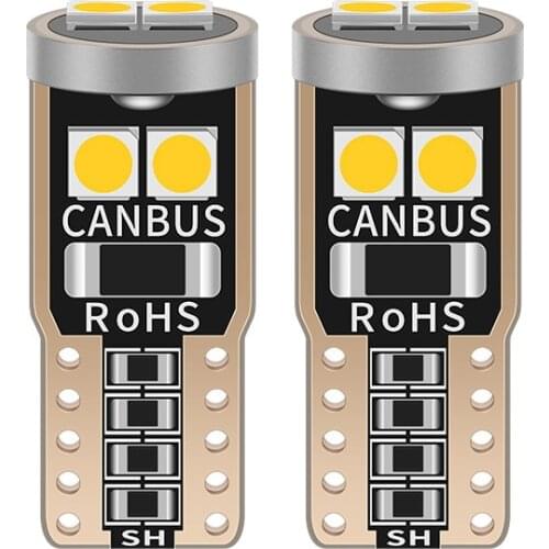 2PCS T10 W5W LED Canbus No Error Car Bulb Interior Light 194 501 3030 6SMD 12V Instrument Reading Wedge License Plate Lights