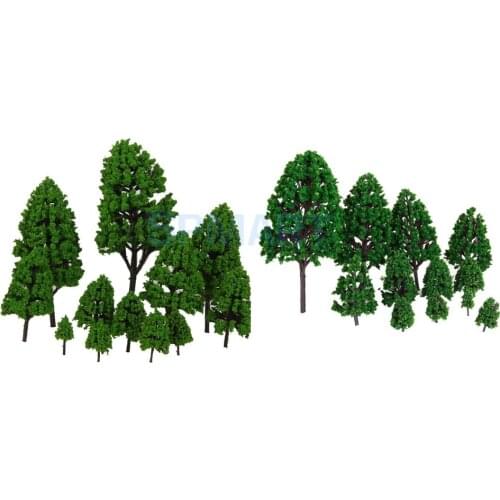 24pcs Multi Scale Poplar Trees Model Train Railroad Scenery Landscape HO OO