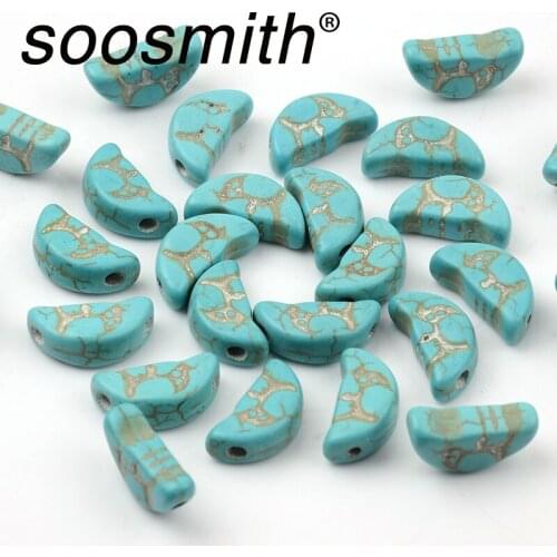 25Pcs/Pack moon Shape Diy Accessories Bracelet Necklace High Quality Handmade Loose Spacer Beads For Jewelry Making Gift