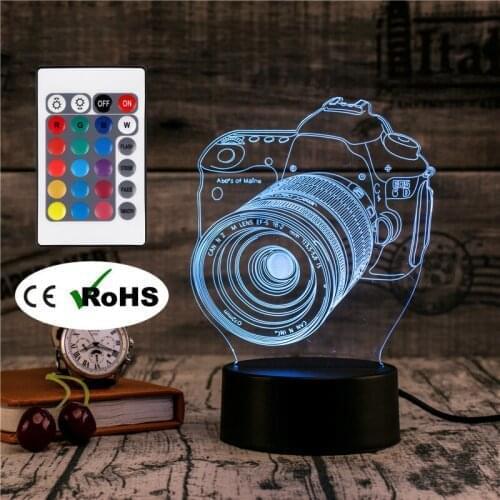3D Led Night Light Table Lamp Bedside Camera Light Led Home Corridor Hotel Party Atmosphere Lights Novety Lighting Creative Gift