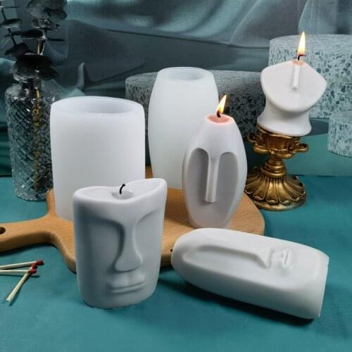 Abstract Face Candle Silicone Mold Scented Candle Diy Template For Making Candle Resin Epoxy Craft