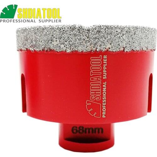 SHDIATOOL 1pc Dia 68mm Vacuum Brazed Diamond Hole Saw Drill Core Bits with M14 Thread for drilling Granite Stone