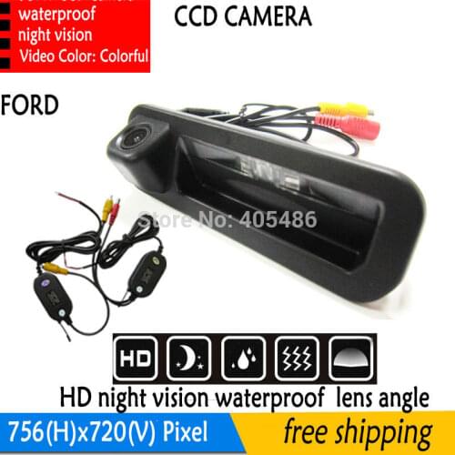 Wifi wireless car trunk handle parking Car rear view camera For Ford Focus Mondeo Kuga camera color Night vision waterproof led