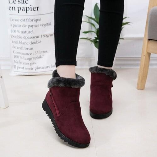 2021 Woman Shoes Woman Winter Snow Boots Warm Ankle Boots Platform Rubber Female Boots Winter Snow Footwear Lady Low Heel Shoes