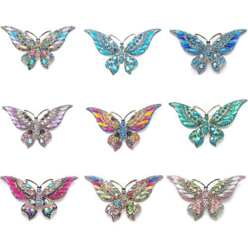 PD BROOCH Crystal Material Large Exaggerated Butterfly Brooch High-end Clothing Accessories Brooches for Women