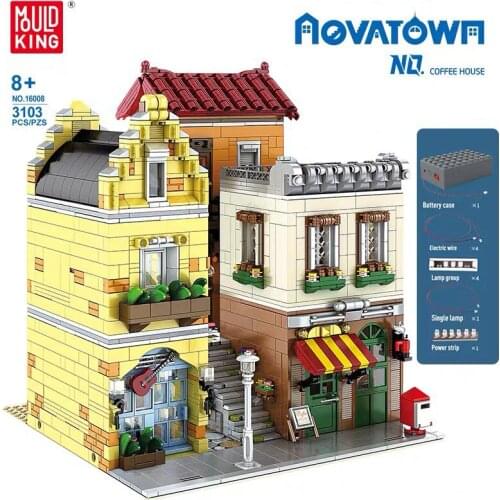 Kids Educational Toys MOC Streetview Building The Coffee House Model Building Blocks Assembly Bricks Christmas Gifts Adult Child