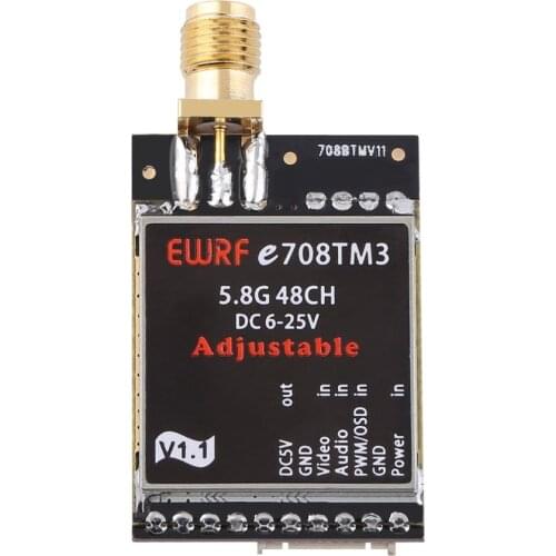 EWRF 5.8G 48CH 25mW/200mW/600mW Switchable Transmitter 5V BEC Output Support OSD Configuring 6-25V for FPV RC Drone Models