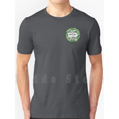 Keep Growing T Shirt Diy Big Size 100% Cotton Grow Plant Succulent Grow Through What You Go Through Circle Green Black Cute