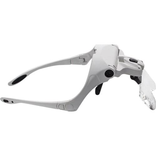 Headband Magnifier 2 LED Magnifying Glass with 5 Lens Adjustable Loupe Eyewear Watch Repair Tools 1.0x 1.5x 2.0x 2.5x 3.5x