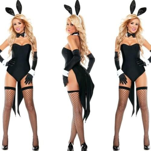 New Bunny Girl Rabbit Costumes Women Cosplay Sexy Halloween Adult Animal Costume Fancy Dress Clubwear Party Wear Plus