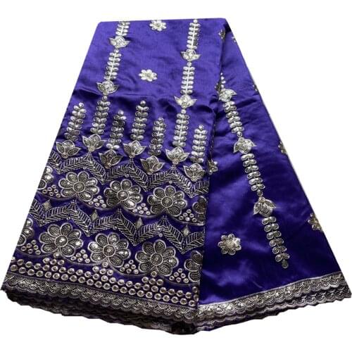 New Premium Quality Purple 5 Yards African Party George Lace Fabric Sequins Dress Raw Silk Embroideried French Style KRL-91163