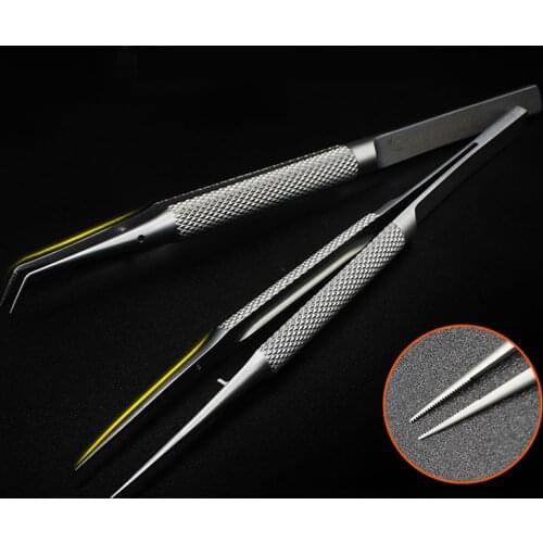 MECHANIC Titanium Alloy BGA Chips Reballing Tweezers Microscope Fly-line Curved Straight Tweezers with Positioning Card Slots