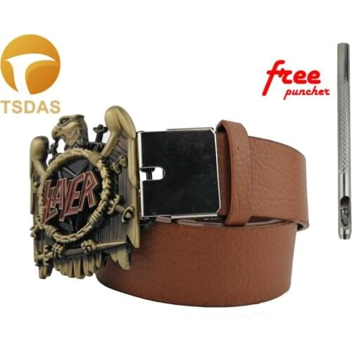 Antique Brass SLAYER Eagle Metal Belt Buckle Cowboy Music Rock Hip-hop Fashion Leisure Rebellious Boom Belt Buckle