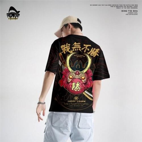 Invincible Samurai Printed Men Short Sleeve Hawaiian Streetwear Male Sport Blouses Tops Japanese Beach T-Shirts Oversize 6XL