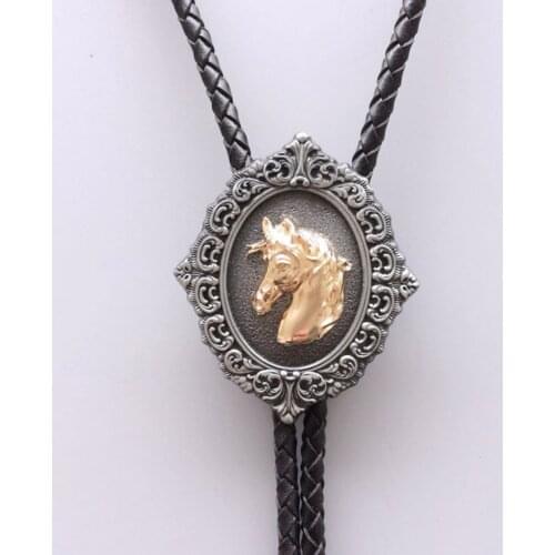Original Western Horse Wedding Bolo Tie Leather Necklace Necktie