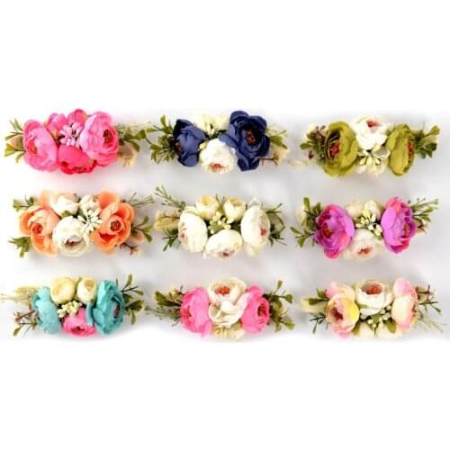 Wholesale Baby Girls Camellia Nylon Headband For Wedding Bithday Party Children Holiday Hair Accessories Photography props L1129