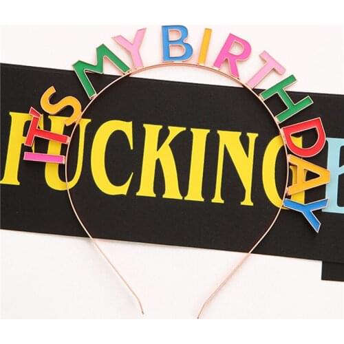 Headband Convenient Helpful Colorful Durable Longlasting Premium Useful Hair Band Alphabet Word For Birthday Party Women Men