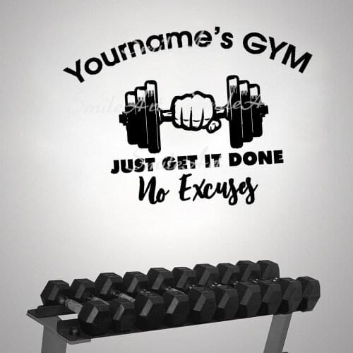 Drop Shipping Custom Name Gym Self Adhesive Vinyl Wallpaper For Kids Rooms Home Decor Wall Art MURAL Drop Shipping