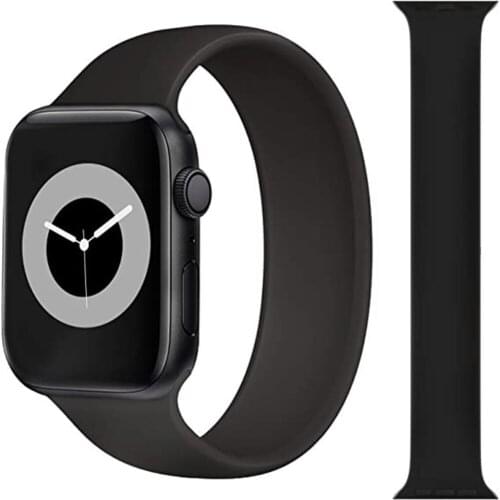 Strap for Apple Watch 40mm 44mm Band iWatch serie 6 se 5 4 3 Elastic Silicone Solo Loop bracelet for iwatch wrist band 38mm 42mm