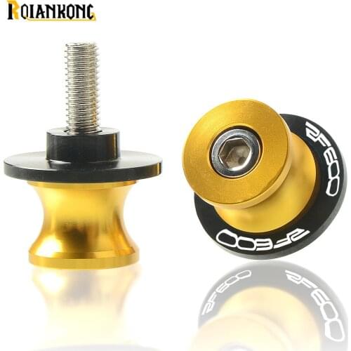 With logo Cnc Motorcycle Swingarm Spool Stand Screws Slider M8 Stand Screws For SUZUKI RF600 RF 600 RF600R RF 600 R Motors part