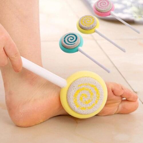 Foot Clean Scruber Hard Skin Remover Scrub Pumice Stone Clean Foot Cute Lollipop Foot File Scraper Scrubber Pedicure tool LX3164