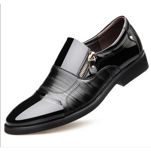Classic Business Mens Pointed lace Up Shoes Fashion Elegant Formal Wedding Shoes Men Slip On Office Oxford Shoes For Men Black