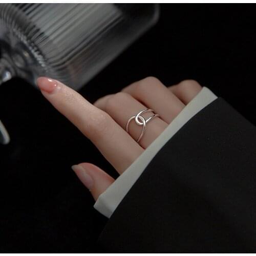 Enosola Vintage 925 Sterlign Silver Hollow Knot Ring Open Rings Punk Cool Hip Rings Party Gift Wholesale Men Girl Trend Simple F