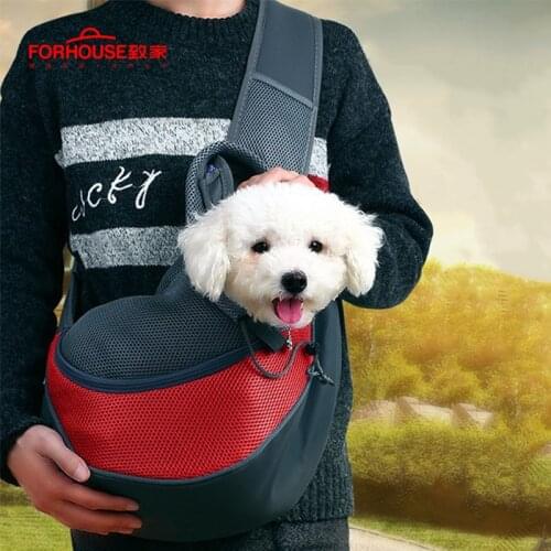 Breathable Dog Carrier Outdoor Travel Handbag Pouch Mesh Shoulder Bag Sling Pet Travel Tote Cat Puppy Carrier