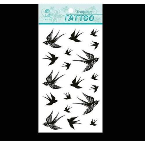 2pcs Waterproof Temporary Tattoo Sticker Swallow fly bird Flash Tatoo Fake Tatto arm leg Wrist Foot hand For Girl Men Women kids