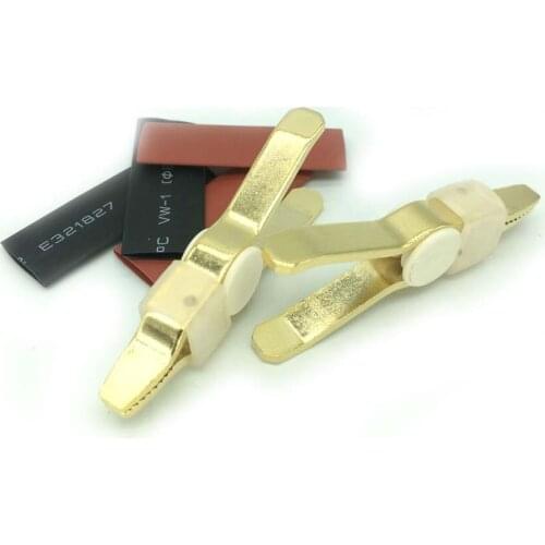 2PCS Gold-plated Copper Northbridge LCR Test Clips 10A Kelvin Clip 20cm Shrinkable Tube