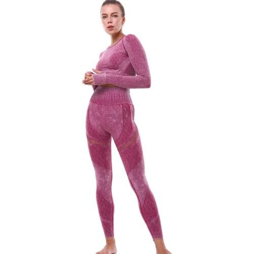 Yoga Sets Women Gym Sports Set Elastic Sports Hight Waist Leggings Sportswear Workout Sets Women Yoga Sets Women Gym Sports Set