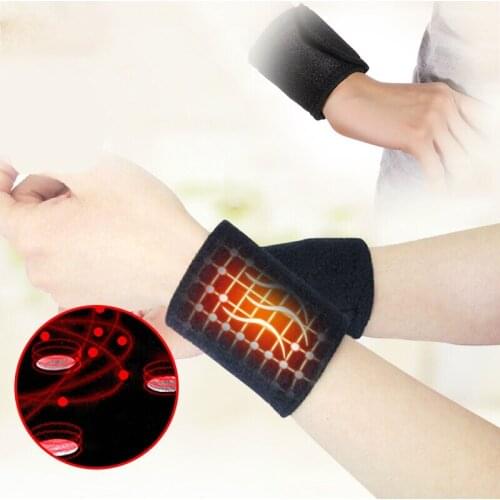 1Pair Sports Protection Wrist Brace Tourmaline Self-Heating Belt Far Infrared Magnetic Therapy Pads Braces Wrist Pain Relief