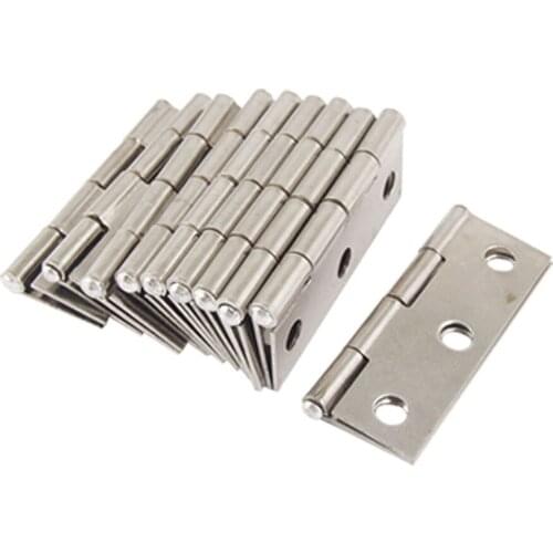10 Pcs Silver Tone Metal Hinge for Window Cupboard