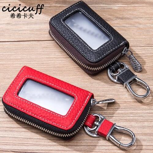2020 Men/Women Leather Car Key Holder Fashion Keychain Organizer Housekeeper Universal Car Key Case Pouch Women Keys Wallet