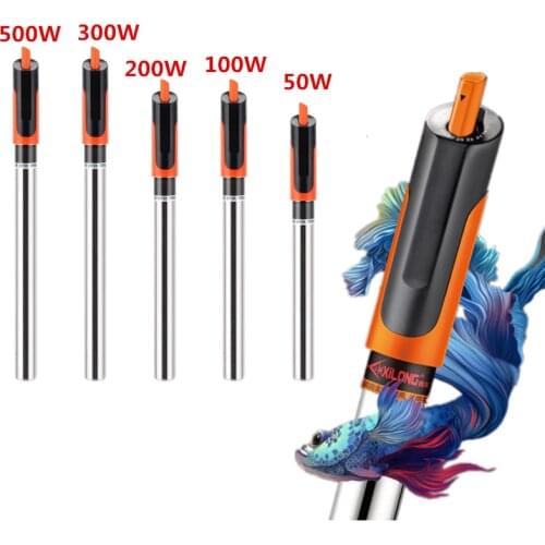 220V Stainless Steel Submersible Aquarium Heater Adjustable Fish Tank Heating Rod Temperature Controller For Fresh Water