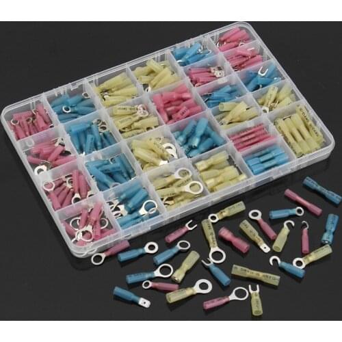 270pcs Electrical Crimp Terminals Thickened Waterproof Insulated Spade Ring Fork Butt Terminals Connectors 22-10AWG 0.5-6.0mm