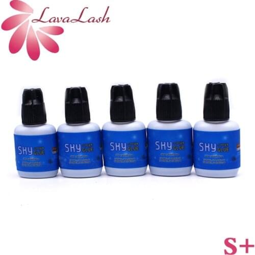 5 Bottles Sky S+ Eyelash Extensions Black Cap Korea 10ml False Eyelash Extensions Glue Makeup Beauty Tools Lash Wholesale