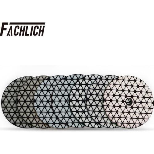 FACHLICH 7pcs/pk Diameter 100mm/4inch Dry Diamond Polishing Pads Diamond Flexible Sanding Disk For Stone Granite and Marble