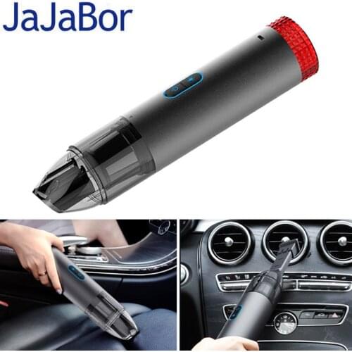 JaJaBor Car Vacuum Cleaner Portable Wireless Handheld Auto Vacuum Cleaner with Flashlight Strobe Light for Car Home & Office