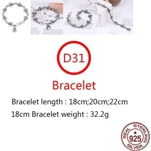D31 S925 sterling silver bracelet personality retro simple wild shape anchor letter jewelry punk hip-hop style new hot