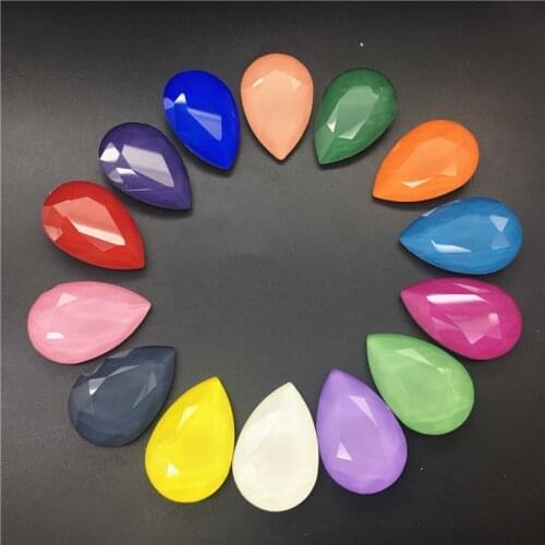 TopStone Mocha 20x30mm 13x18mm 10x14mm Teardrop Glass Crystal Fancy Stone Pointback Drop Jewelry Beads no holes Multi Colors