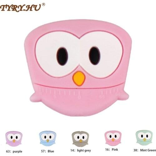 TYRY.HU 10pcs Owl Silicone Beads Food Grade Silicone Teether DIY Teething Nursing Necklace Accessories perle Beads Baby Teethers